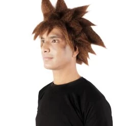HPO Adult Men's Keyblade Warrior Video Game Brown Spiky Wig 11 HPO Adult Men's Keyblade Warrior Video Game Brown Spiky Wig