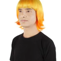 HPO Adult Men's Demon Hunter Anime Cosplay Yellow Orange Blonde Gradient Wig 11 HPO Adult Men's Demon Hunter Anime Cosplay Yellow Orange Blonde Gradient Wig