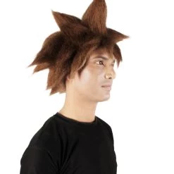 HPO Adult Men's Keyblade Warrior Video Game Brown Spiky Wig 15 HPO Adult Men's Keyblade Warrior Video Game Brown Spiky Wig