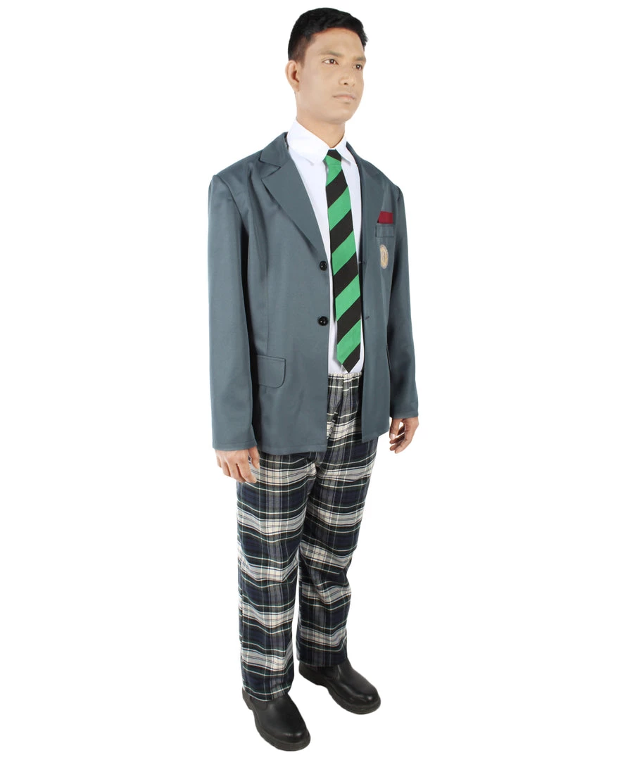 HPO Adult Men's Korean Zombie Bloodstain School Uniform With Grey Blazer | Multiple Size Options 7 HPO Adult Men's Korean Zombie Bloodstain School Uniform With Grey Blazer | Multiple Size Options