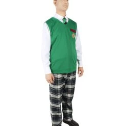 HPO Adult Men's Korean Zombie Bloodstain School Uniform With Green Sweater Vest | Multiple Size Options 14 HPO Adult Men's Korean Zombie Bloodstain School Uniform With Green Sweater Vest | Multiple Size Options
