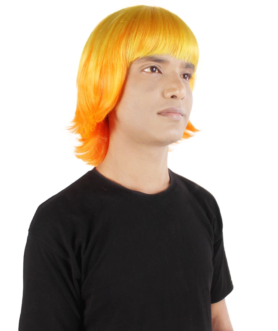 HPO Adult Men's Demon Hunter Anime Cosplay Yellow Orange Blonde Gradient Wig 7 HPO Adult Men's Demon Hunter Anime Cosplay Yellow Orange Blonde Gradient Wig