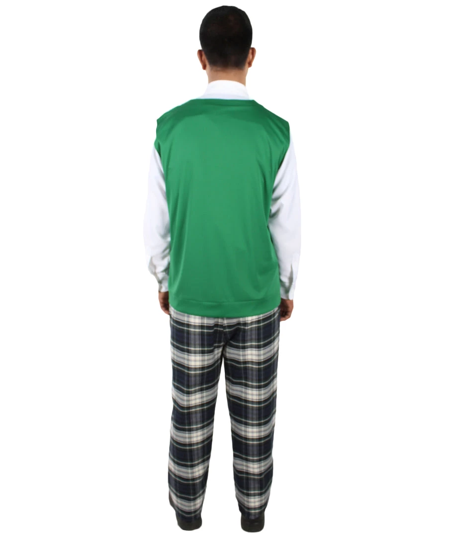 HPO Adult Men's Korean Zombie Bloodstain School Uniform With Green Sweater Vest | Multiple Size Options 5 HPO Adult Men's Korean Zombie Bloodstain School Uniform With Green Sweater Vest | Multiple Size Options