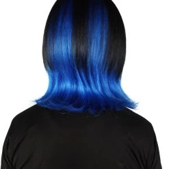 HPO Adult Men's Demon Beast Fighter Dark Long Black & Blue Wig 13 HPO Adult Men's Demon Beast Fighter Dark Long Black & Blue Wig