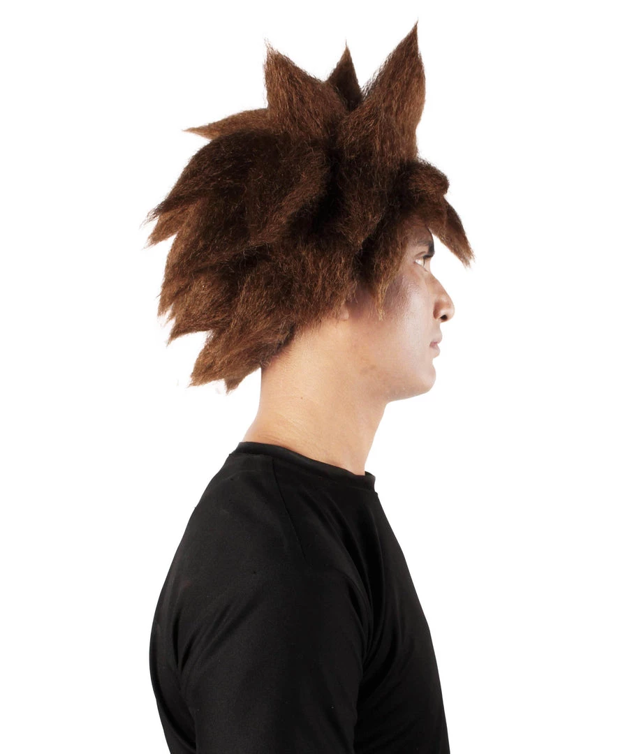 HPO Adult Men's Keyblade Warrior Video Game Brown Spiky Wig 6 HPO Adult Men's Keyblade Warrior Video Game Brown Spiky Wig