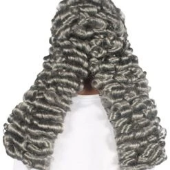 HPO Colonial Men Judge Curly Long Grey Wig | Premium Breathable Capless Cap 13 HPO Colonial Men Judge Curly Long Grey Wig | Premium Breathable Capless Cap