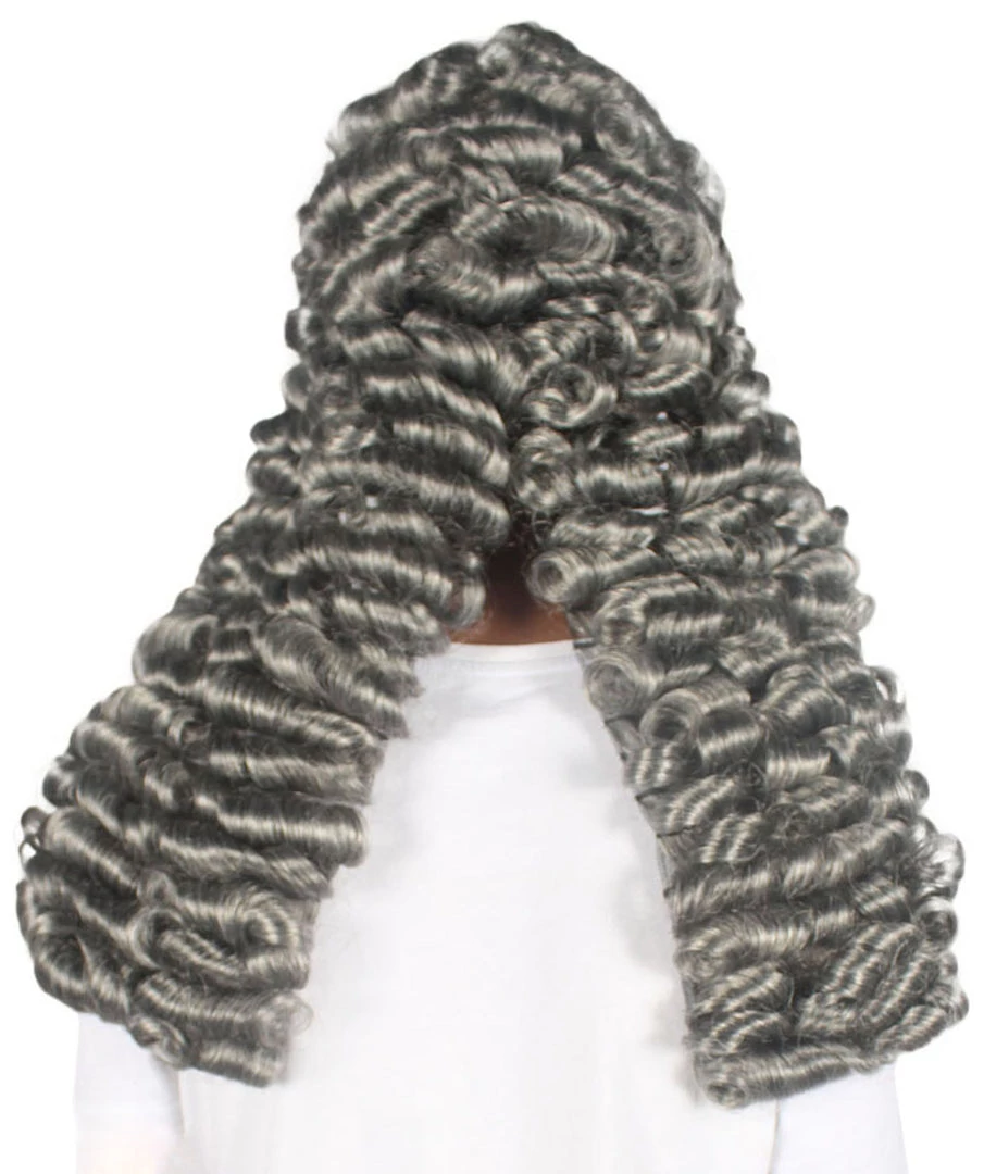 HPO Colonial Men Judge Curly Long Grey Wig | Premium Breathable Capless Cap 5 HPO Colonial Men Judge Curly Long Grey Wig | Premium Breathable Capless Cap