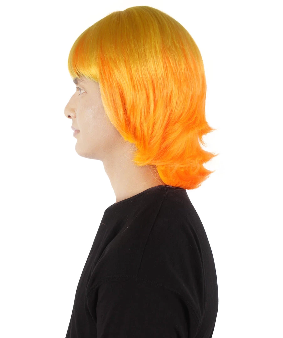 HPO Adult Men's Demon Hunter Anime Cosplay Yellow Orange Blonde Gradient Wig 4 HPO Adult Men's Demon Hunter Anime Cosplay Yellow Orange Blonde Gradient Wig