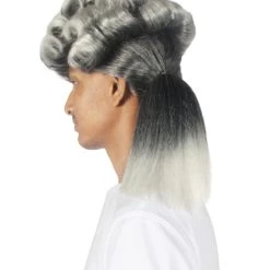 HPO Mens Colonial Long Grey Historical Wigs | Premium Breathable Capless Cap Men's