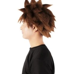 HPO Adult Men's Keyblade Warrior Video Game Brown Spiky Wig 12 HPO Adult Men's Keyblade Warrior Video Game Brown Spiky Wig