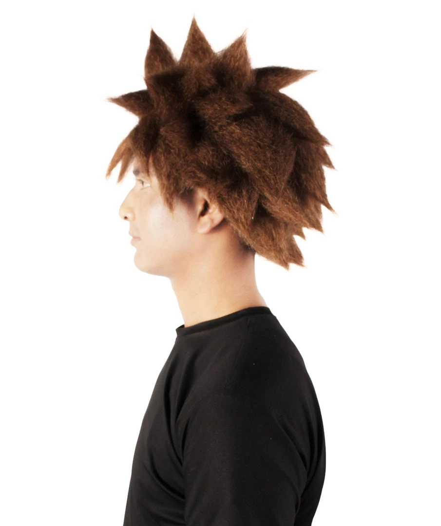 HPO Adult Men's Keyblade Warrior Video Game Brown Spiky Wig 4 HPO Adult Men's Keyblade Warrior Video Game Brown Spiky Wig