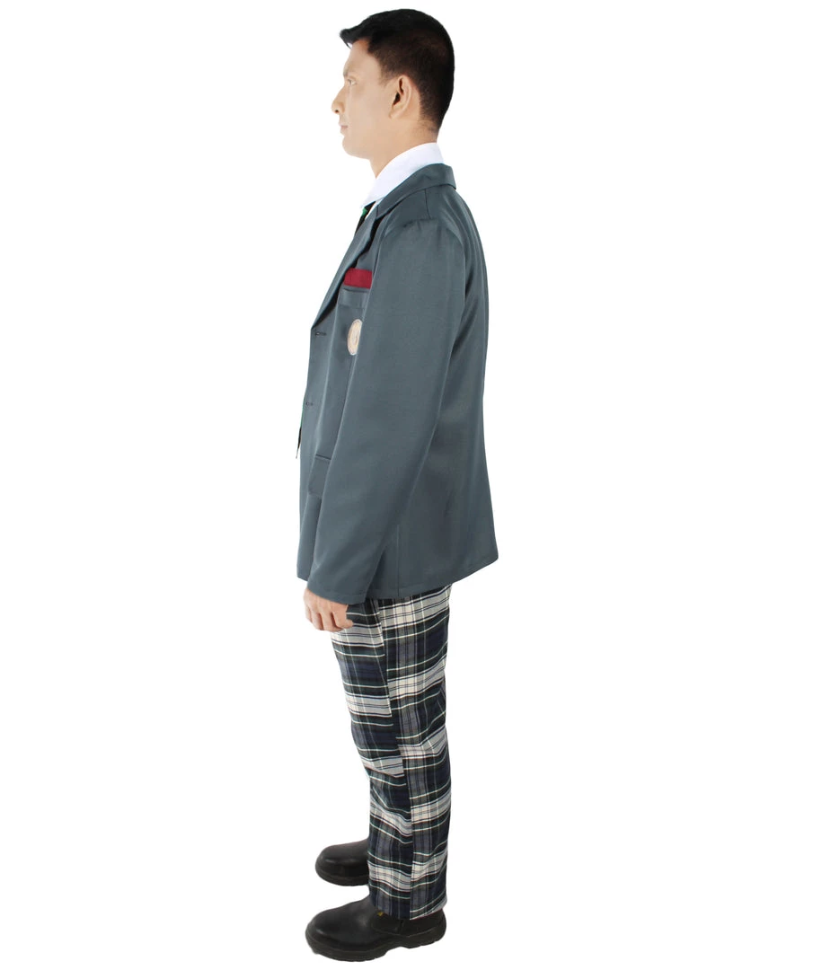 HPO Adult Men's Korean Zombie Bloodstain School Uniform With Grey Blazer | Multiple Size Options 4 HPO Adult Men's Korean Zombie Bloodstain School Uniform With Grey Blazer | Multiple Size Options