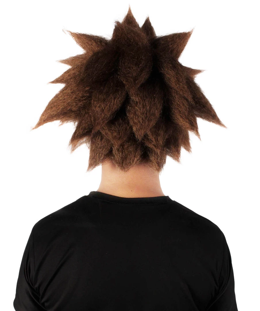 HPO Adult Men's Keyblade Warrior Video Game Brown Spiky Wig 5 HPO Adult Men's Keyblade Warrior Video Game Brown Spiky Wig