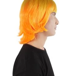 HPO Adult Men's Demon Hunter Anime Cosplay Yellow Orange Blonde Gradient Wig 14 HPO Adult Men's Demon Hunter Anime Cosplay Yellow Orange Blonde Gradient Wig