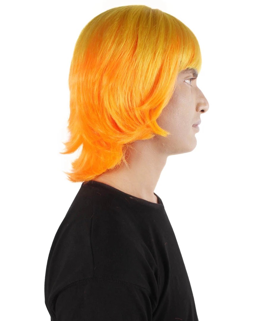 HPO Adult Men's Demon Hunter Anime Cosplay Yellow Orange Blonde Gradient Wig 6 HPO Adult Men's Demon Hunter Anime Cosplay Yellow Orange Blonde Gradient Wig