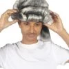 HPO Mens Colonial Long Grey Historical Wigs | Premium Breathable Capless Cap Men's