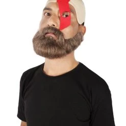 HPO Adult Men's Video Game God Of War Demigod Warrior Bald Cap With Beard