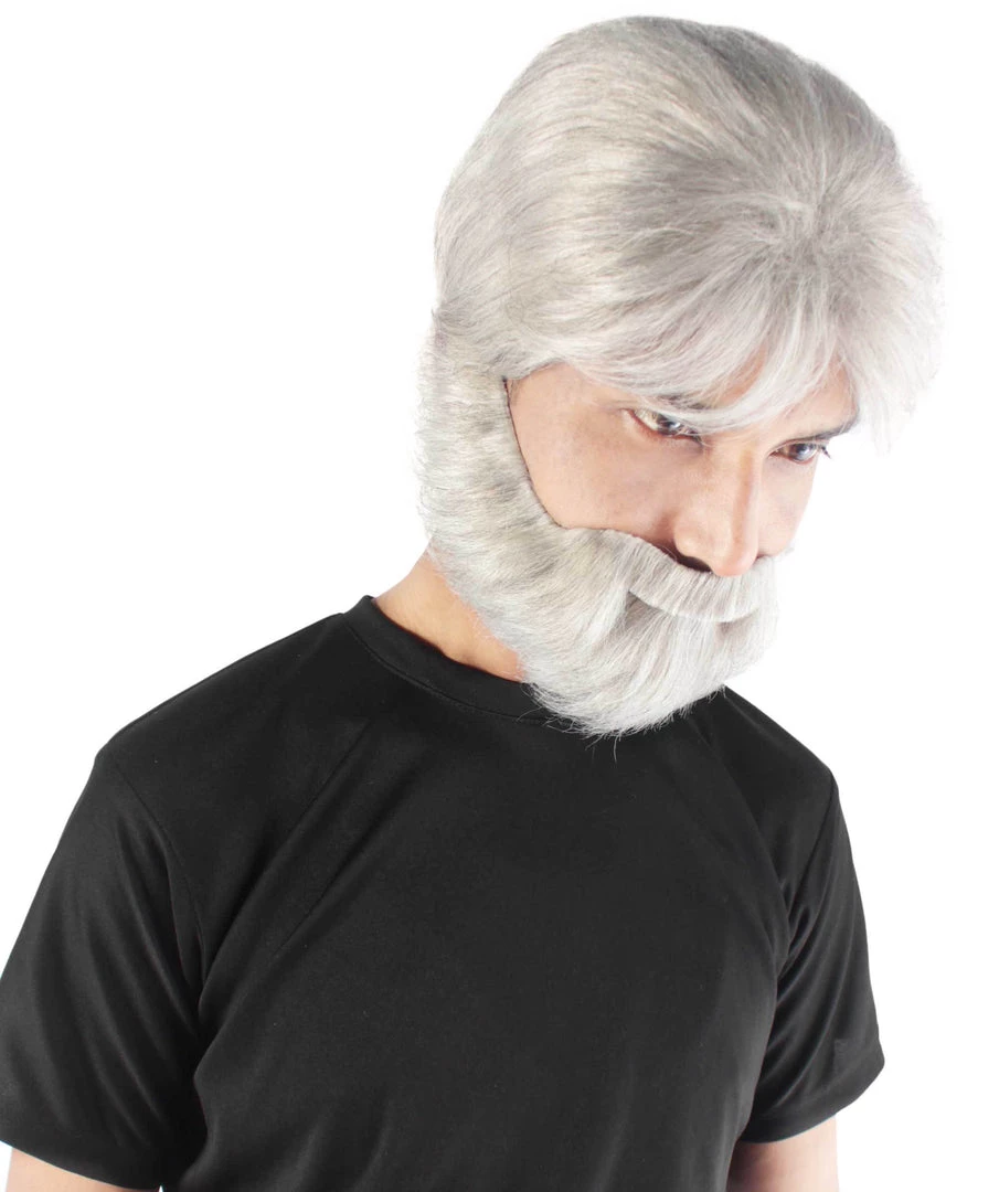 Adult Men's 10" Short Length Halloween Cosplay John Thorton Costume Wig, Synthetic Soft Fiber Hair With Long Beard Included | HPO 7 Adult Men's 10" Short Length Halloween Cosplay John Thorton Costume Wig, Synthetic Soft Fiber Hair With Long Beard Included | HPO