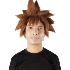 HPO Adult Men's Keyblade Warrior Video Game Brown Spiky Wig