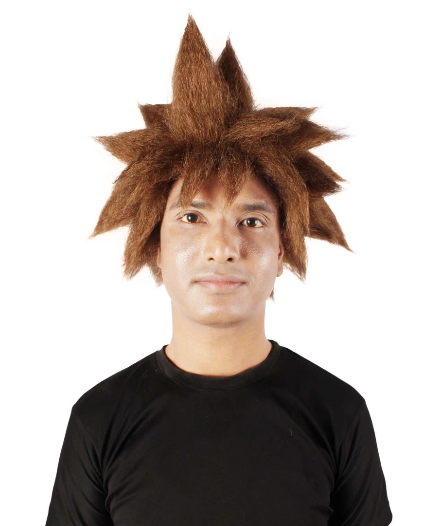HPO Adult Men's Keyblade Warrior Video Game Brown Spiky Wig 2 HPO Adult Men's Keyblade Warrior Video Game Brown Spiky Wig