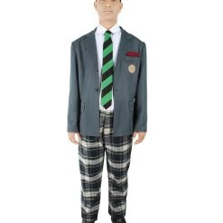 HPO Adult Men's Korean Zombie Bloodstain School Uniform With Grey Blazer | Multiple Size Options