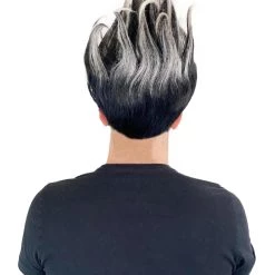 HPO Superhero Doctor Mens Wig | Black White Cosplay Halloween Wig | Premium Breathable Capless Cap 13 HPO Superhero Doctor Mens Wig | Black White Cosplay Halloween Wig | Premium Breathable Capless Cap