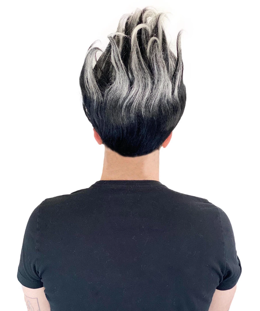 HPO Superhero Doctor Mens Wig | Black White Cosplay Halloween Wig | Premium Breathable Capless Cap 4 HPO Superhero Doctor Mens Wig | Black White Cosplay Halloween Wig | Premium Breathable Capless Cap