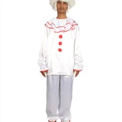 HPO Adult Men's Clown Costume | Silver Cosplay Costume