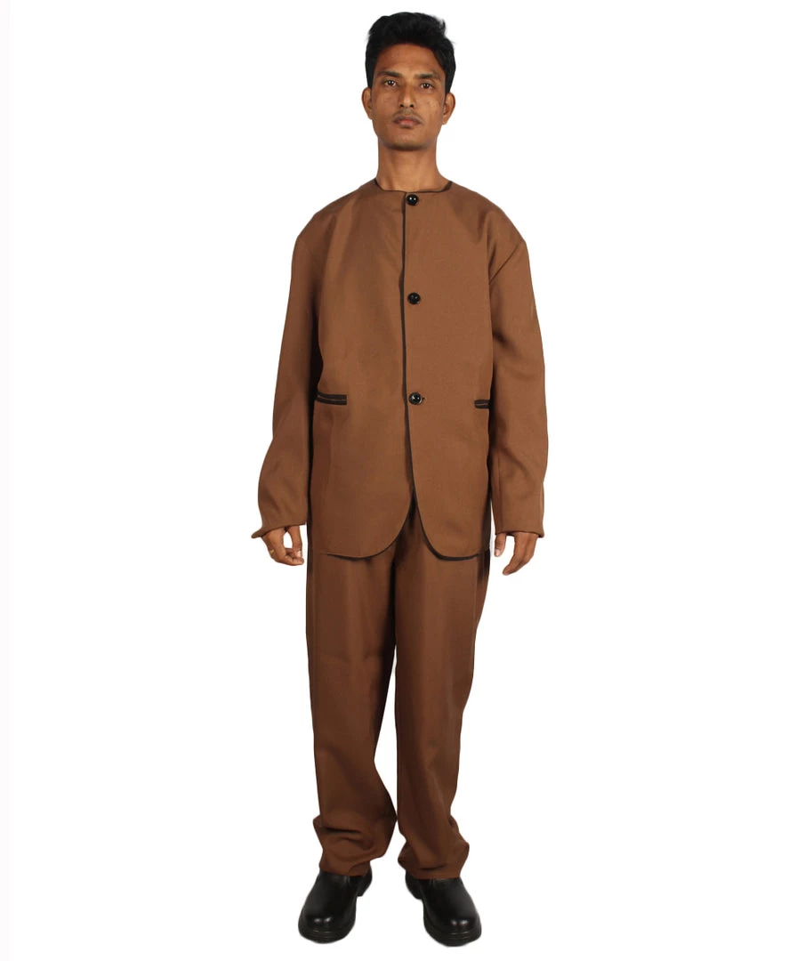 HPO Adult Men's 70's Singer Costume | Brown Cosplay Costume 2 HPO Adult Men's 70's Singer Costume | Brown Cosplay Costume