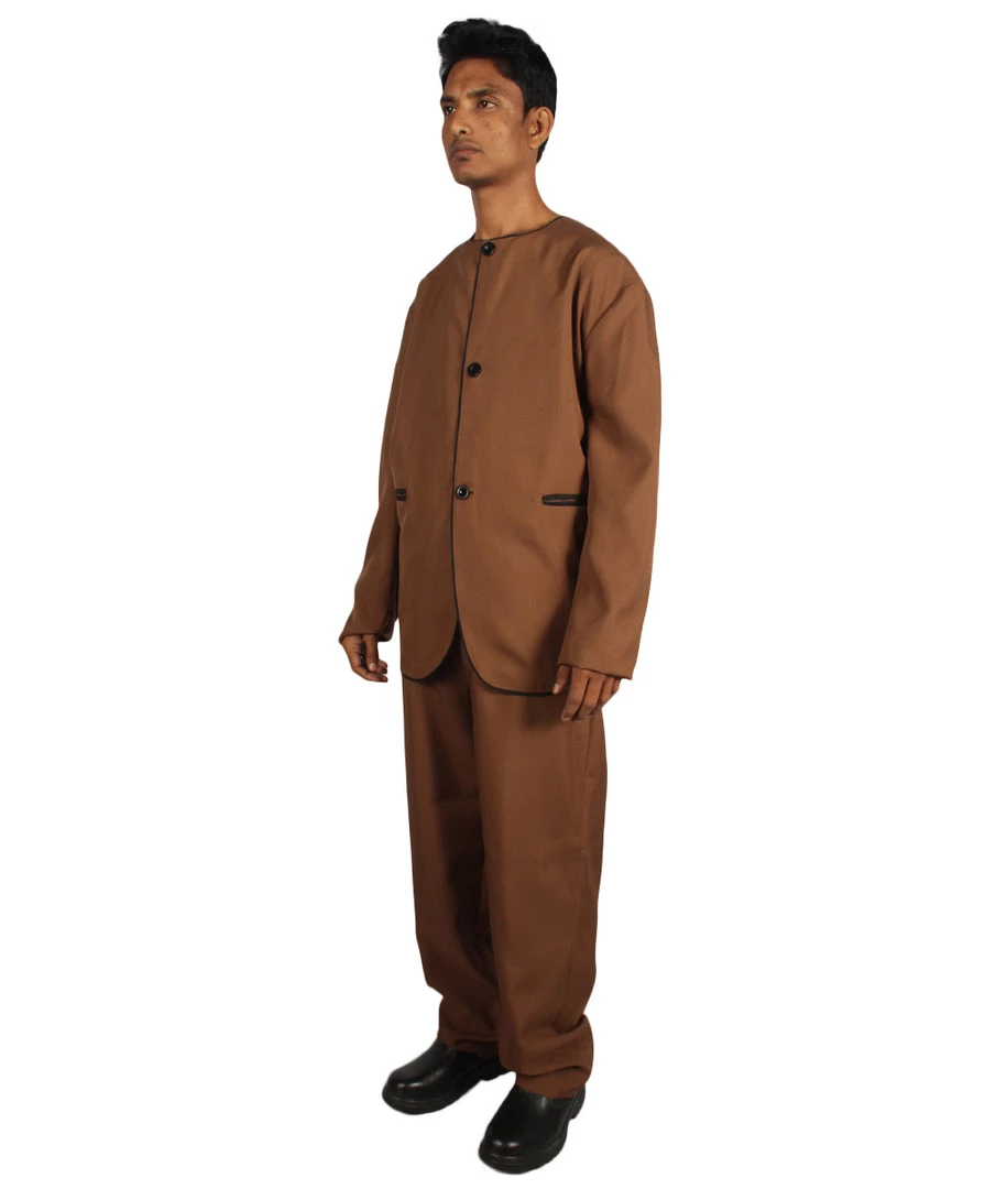 HPO Adult Men's 70's Singer Costume | Brown Cosplay Costume 3 HPO Adult Men's 70's Singer Costume | Brown Cosplay Costume