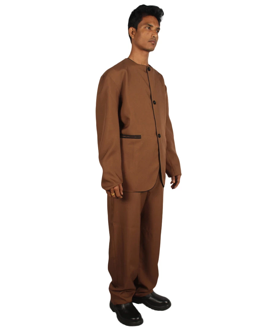 HPO Adult Men's 70's Singer Costume | Brown Cosplay Costume 7 HPO Adult Men's 70's Singer Costume | Brown Cosplay Costume