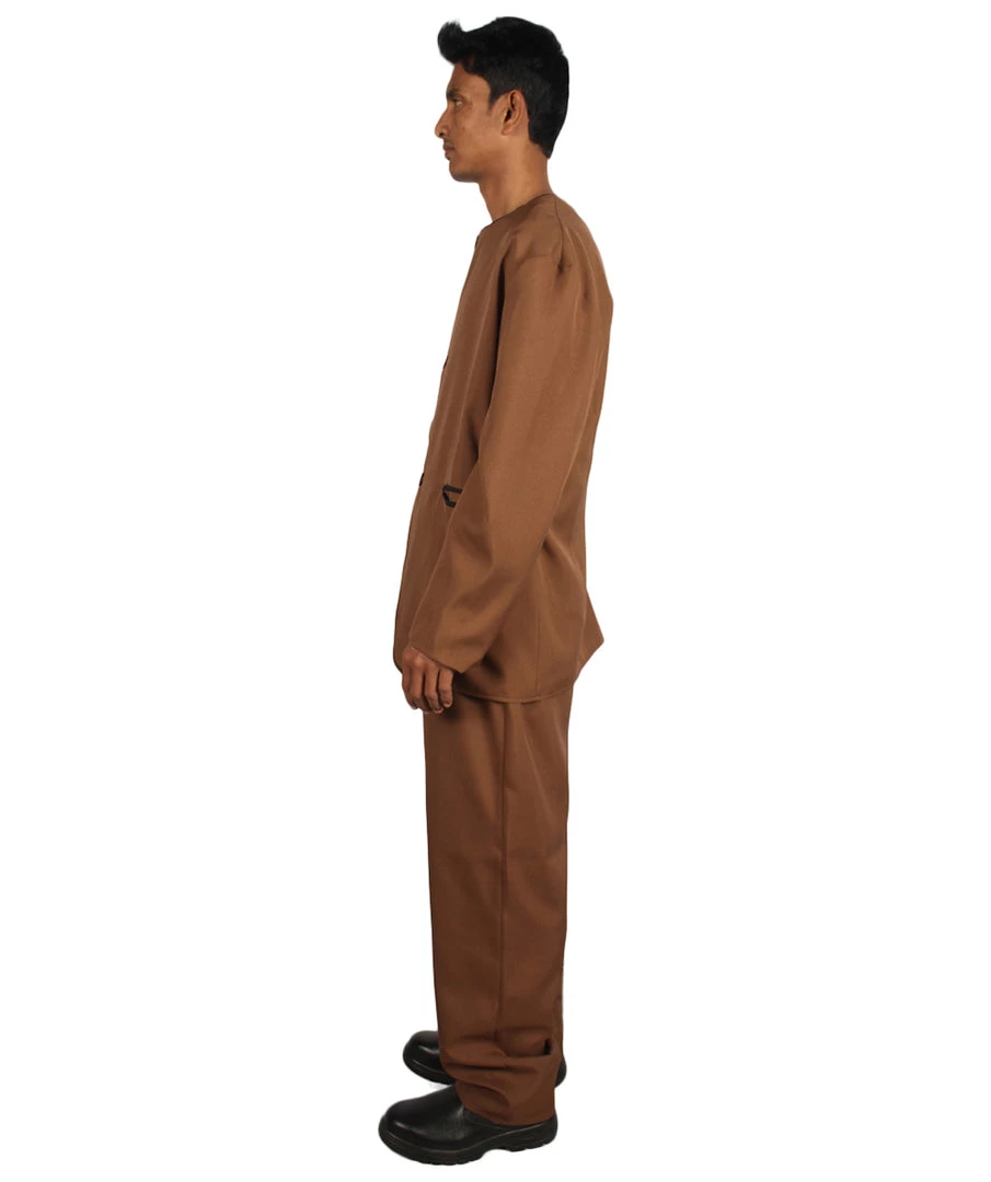 HPO Adult Men's 70's Singer Costume | Brown Cosplay Costume 4 HPO Adult Men's 70's Singer Costume | Brown Cosplay Costume