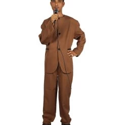 HPO Adult Men's 70's Singer Costume | Brown Cosplay Costume