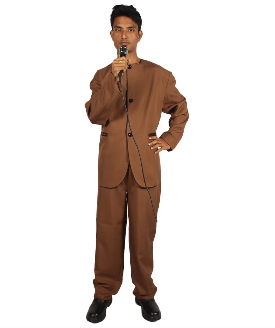 HPO Adult Men's 70's Singer Costume | Brown Cosplay Costume 1 HPO Adult Men's 70's Singer Costume | Brown Cosplay Costume