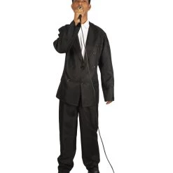 HPO Adult Men's 70's Singer Costume | Black Cosplay Costume