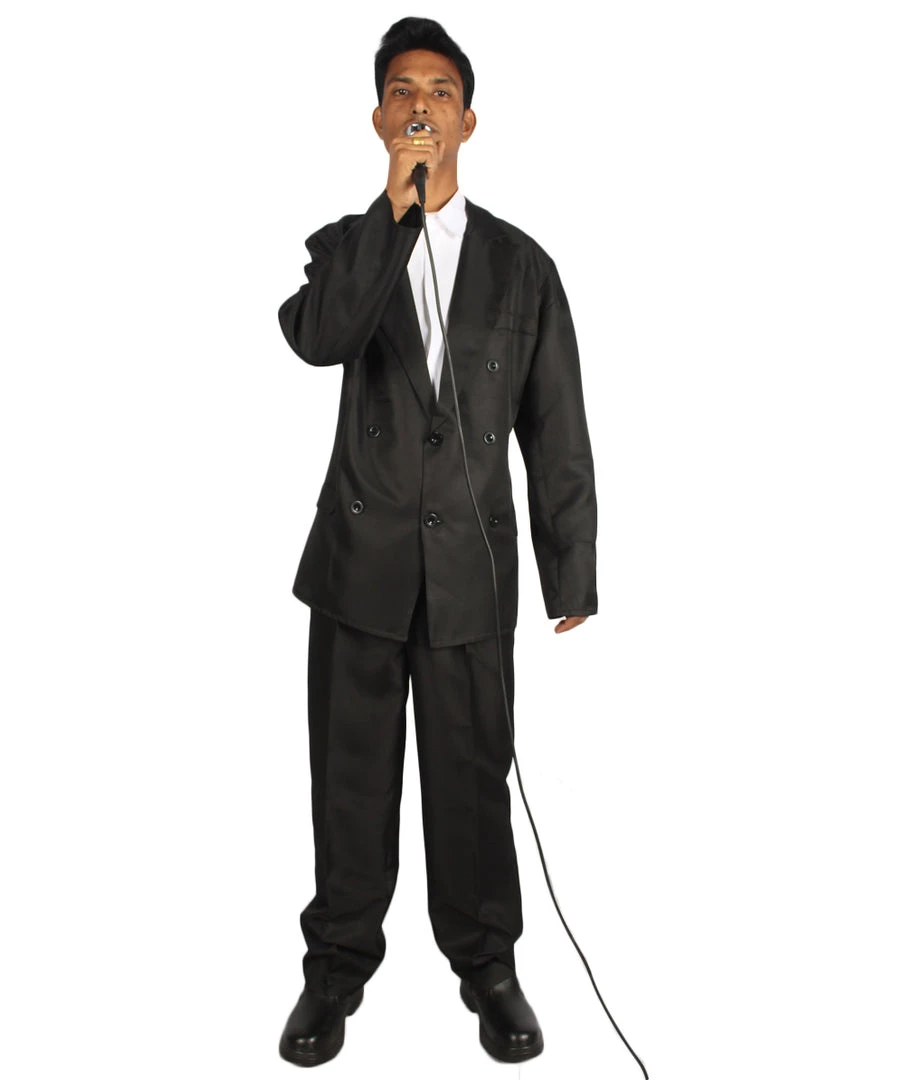 HPO Adult Men's 70's Singer Costume | Black Cosplay Costume 1 HPO Adult Men's 70's Singer Costume | Black Cosplay Costume