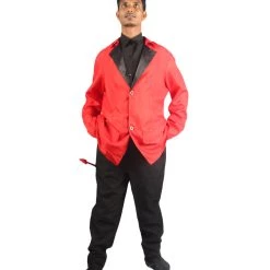 HPO Adult Men's Devil Costume | Black & Red Halloween Costume