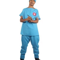 HPO Adult Men's Doctor Uniform Costume | Blue Cosplay Costume