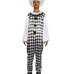HPO Adult Men's Clown Costume | Black & White Cosplay Costume