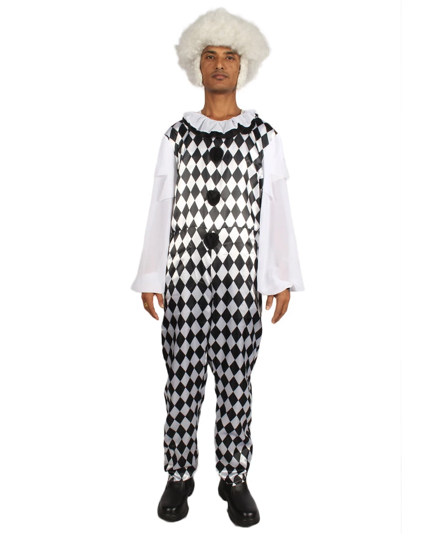 HPO Adult Men's Clown Costume | Black & White Cosplay Costume 2 HPO Adult Men's Clown Costume | Black & White Cosplay Costume
