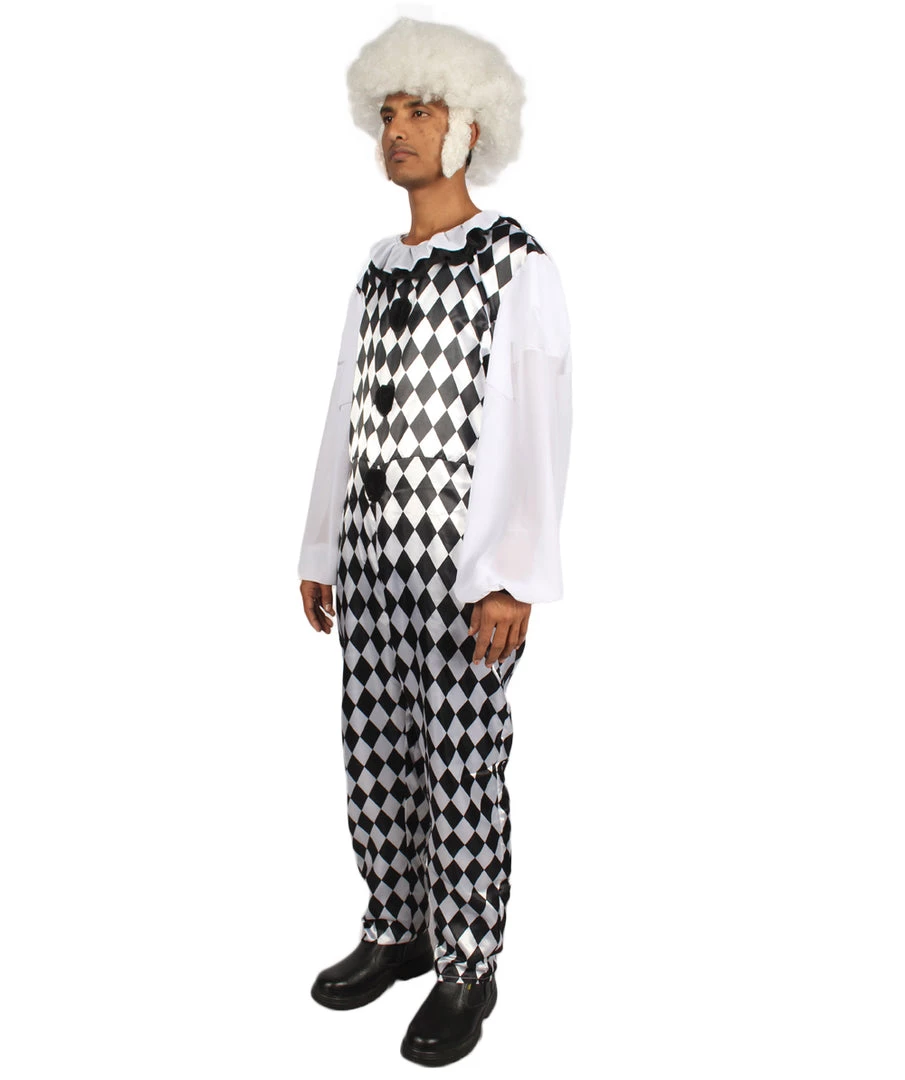 HPO Adult Men's Clown Costume | Black & White Cosplay Costume 3 HPO Adult Men's Clown Costume | Black & White Cosplay Costume