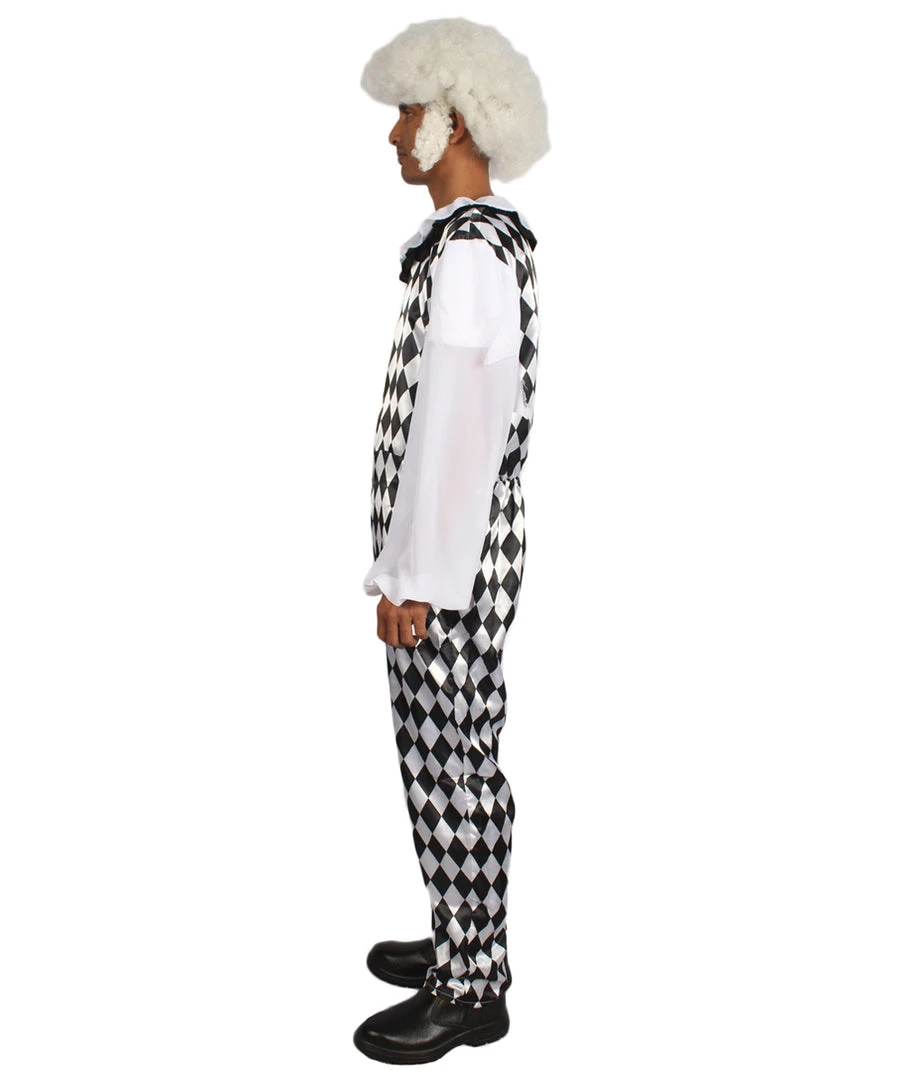 HPO Adult Men's Clown Costume | Black & White Cosplay Costume 4 HPO Adult Men's Clown Costume | Black & White Cosplay Costume