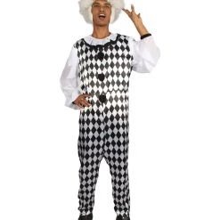 HPO Adult Men's Clown Costume | Black & White Cosplay Costume 16 HPO Adult Men's Clown Costume | Black & White Cosplay Costume