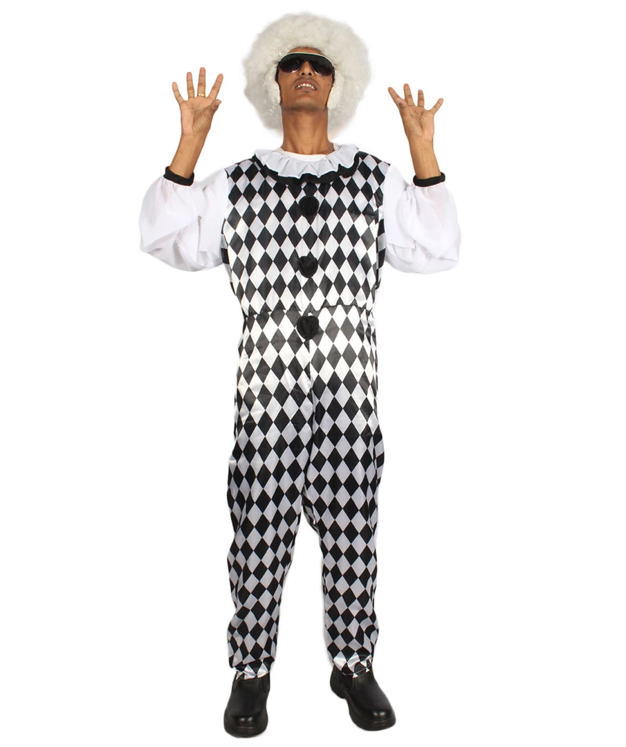 HPO Adult Men's Clown Costume | Black & White Cosplay Costume 1 HPO Adult Men's Clown Costume | Black & White Cosplay Costume