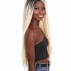 HPO Best Dreadlock Wig For Halloween | Women's Long Blonde Dreadlocks - With Dark Roots - Capless Cap Design