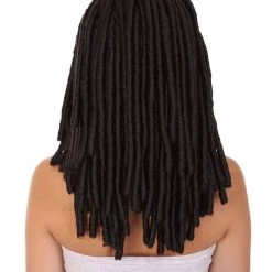 HPO Women's Long Black Dreadlock Womens Wig | Dramatical Halloween Wig | Premium Breathable Capless Cap