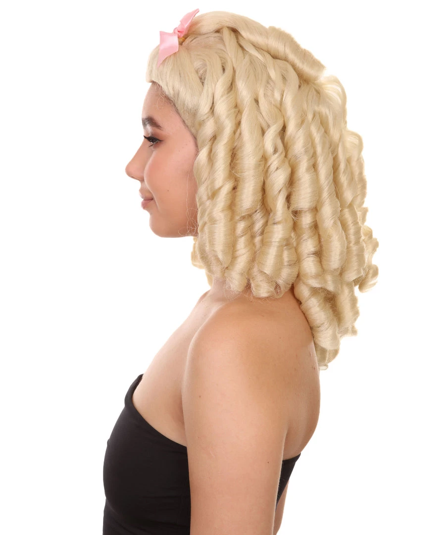 HPO Womens Blonde Princess Wig | Dreadlock Medium Royal Cosplay Halloween Wig | Premium Breathable Capless Cap Women's 4 HPO Womens Blonde Princess Wig | Dreadlock Medium Royal Cosplay Halloween Wig | Premium Breathable Capless Cap Women's