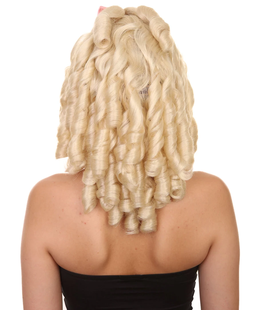 HPO Womens Blonde Princess Wig | Dreadlock Medium Royal Cosplay Halloween Wig | Premium Breathable Capless Cap Women's 5 HPO Womens Blonde Princess Wig | Dreadlock Medium Royal Cosplay Halloween Wig | Premium Breathable Capless Cap Women's