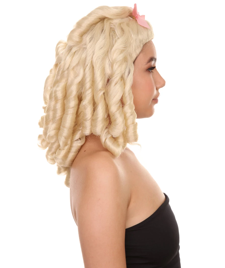 HPO Womens Blonde Princess Wig | Dreadlock Medium Royal Cosplay Halloween Wig | Premium Breathable Capless Cap Women's 6 HPO Womens Blonde Princess Wig | Dreadlock Medium Royal Cosplay Halloween Wig | Premium Breathable Capless Cap Women's