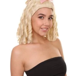 HPO Womens Blonde Princess Wig | Dreadlock Medium Royal Cosplay Halloween Wig | Premium Breathable Capless Cap Women's 16 HPO Womens Blonde Princess Wig | Dreadlock Medium Royal Cosplay Halloween Wig | Premium Breathable Capless Cap Women's